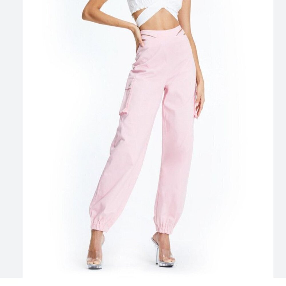 NWT I Am Gia Urban Outfitters Size Small Pink Zane Cargo Jogger Pants